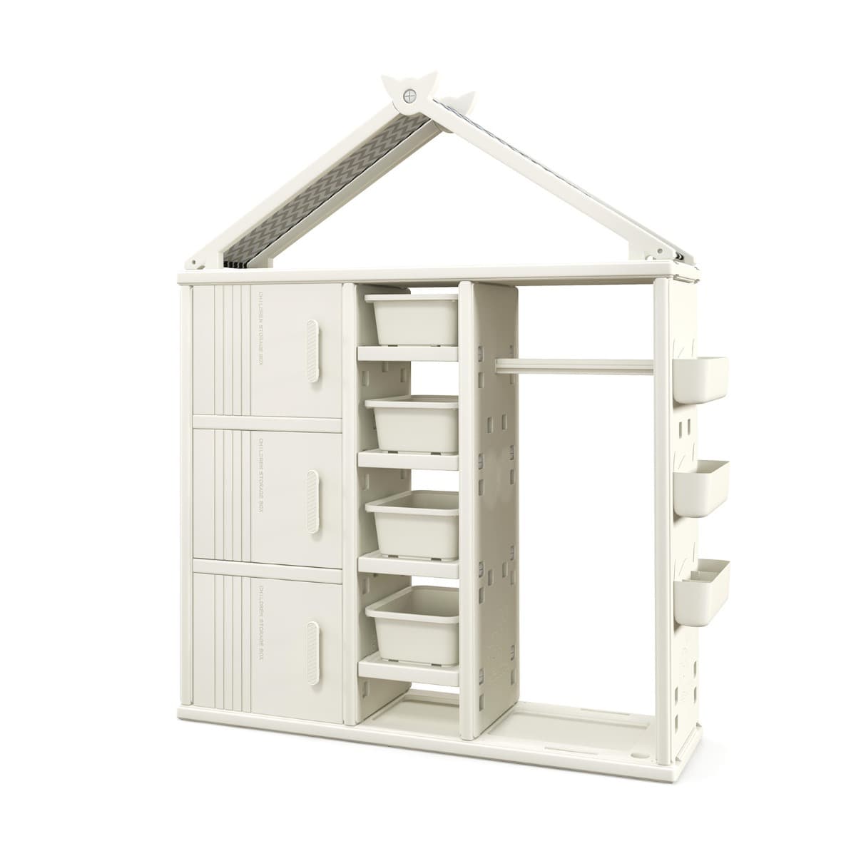 CostwayArmoire de Rangement pour Enfants Armoire à Vêtements Suspendue Organisateur de Rangement de Vêtements 130 x 34 x 156 cm Blanc