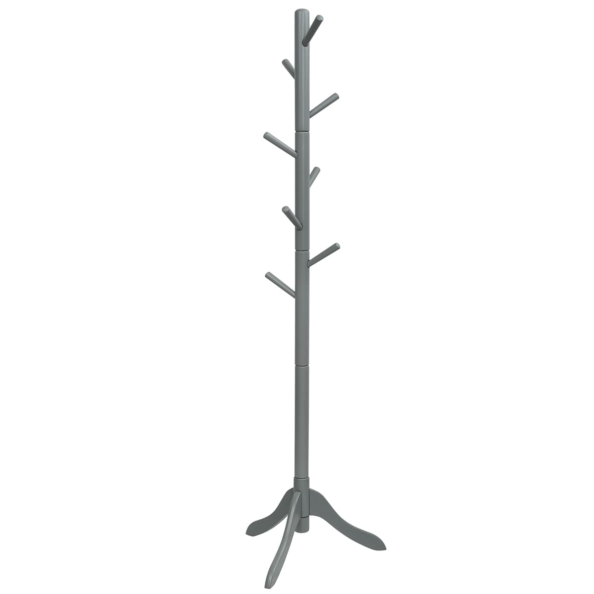 CostwayPorte Manteaux en Bois 8 Crochets Portant à Vêtement sur Pied Hauteur Réglable 100/138/175cm Porte-Manteau pour Entrée Chambre Dortoir
