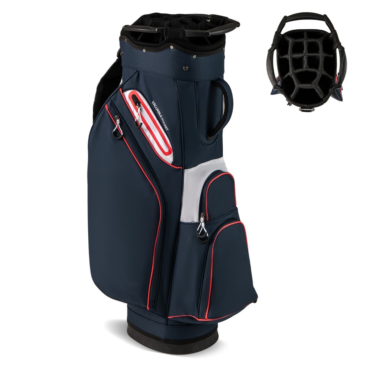 CostwaySac de Golf pour Chariot Sac de Golf Léger avec 14 Compartiments sur le Dessus Sac de Rangement Portable pour Clubs de Golf Bleu